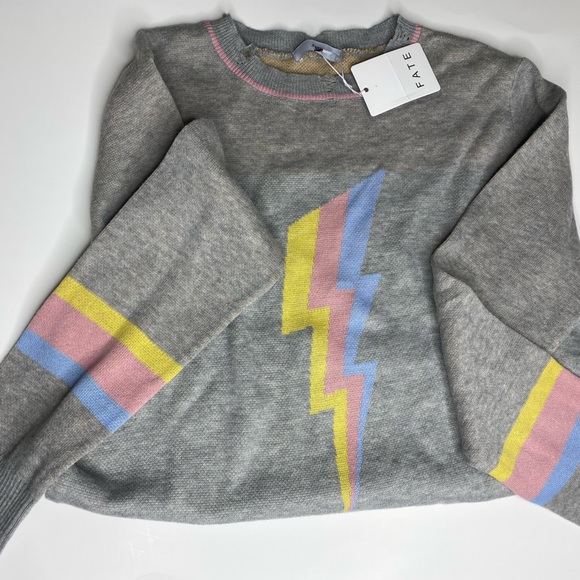 Fate Sweaters - Fate lighting bolt distressed sweater small 
NWT